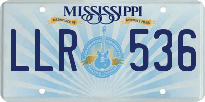 MS license plate LLR536