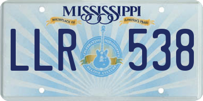 MS license plate LLR538