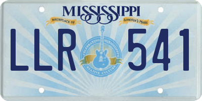 MS license plate LLR541