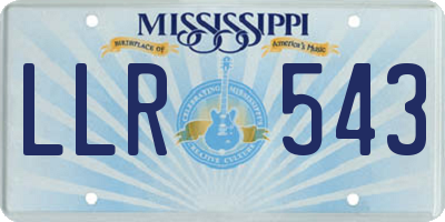 MS license plate LLR543