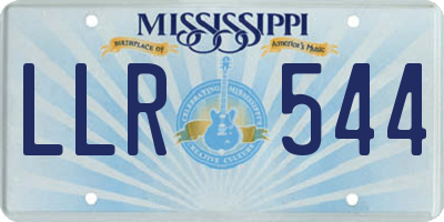 MS license plate LLR544