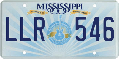 MS license plate LLR546