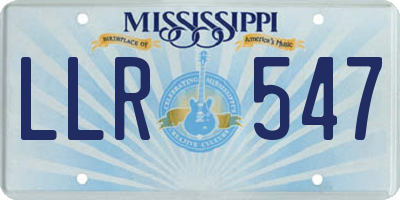 MS license plate LLR547