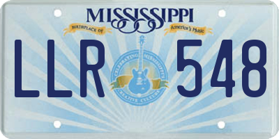 MS license plate LLR548