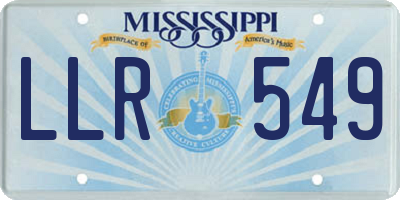 MS license plate LLR549