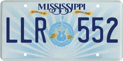 MS license plate LLR552
