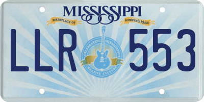 MS license plate LLR553