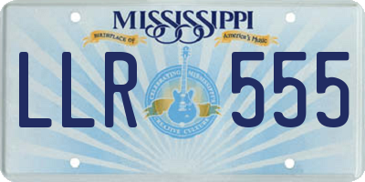 MS license plate LLR555