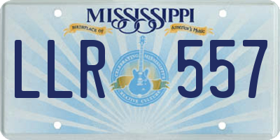 MS license plate LLR557