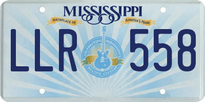 MS license plate LLR558