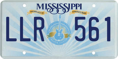 MS license plate LLR561