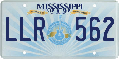 MS license plate LLR562