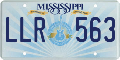MS license plate LLR563