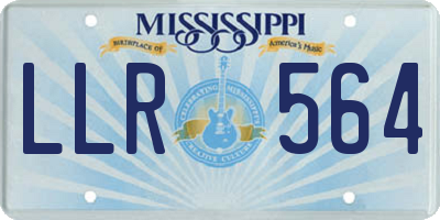 MS license plate LLR564