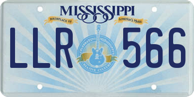 MS license plate LLR566