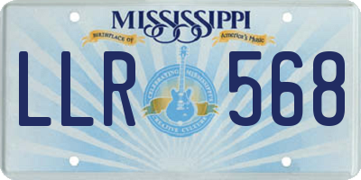MS license plate LLR568