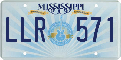 MS license plate LLR571