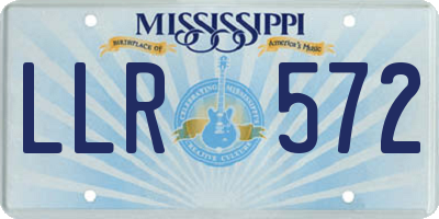 MS license plate LLR572