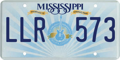 MS license plate LLR573