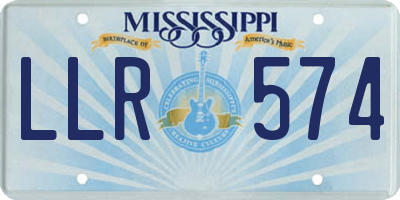 MS license plate LLR574