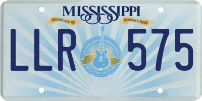 MS license plate LLR575