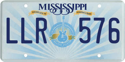 MS license plate LLR576