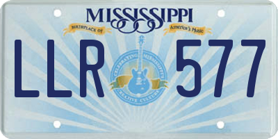 MS license plate LLR577