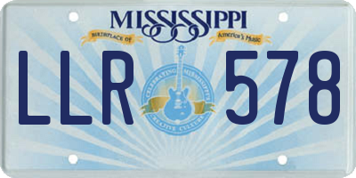 MS license plate LLR578
