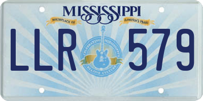 MS license plate LLR579