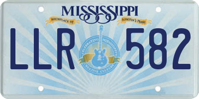MS license plate LLR582