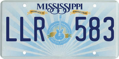 MS license plate LLR583