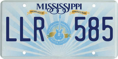 MS license plate LLR585