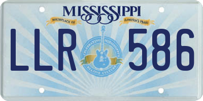 MS license plate LLR586