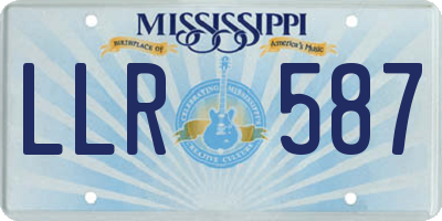 MS license plate LLR587