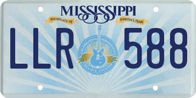 MS license plate LLR588