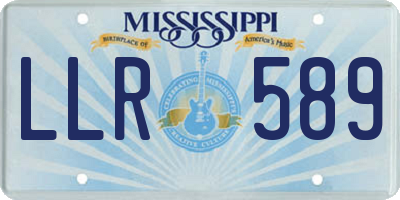 MS license plate LLR589
