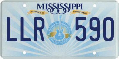 MS license plate LLR590