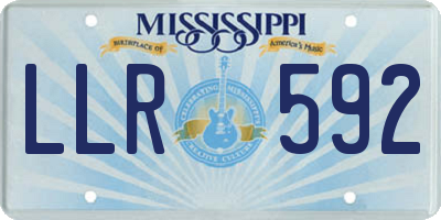 MS license plate LLR592