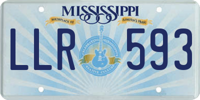 MS license plate LLR593