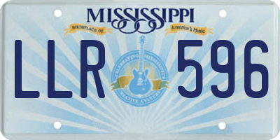 MS license plate LLR596