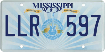 MS license plate LLR597