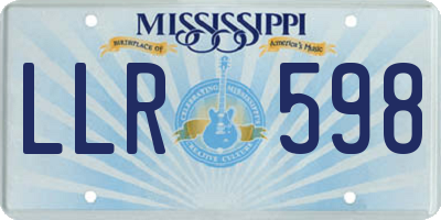 MS license plate LLR598