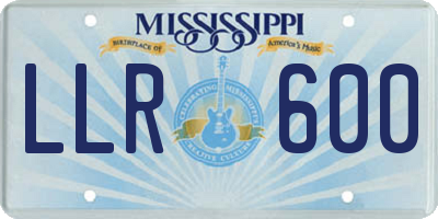 MS license plate LLR600