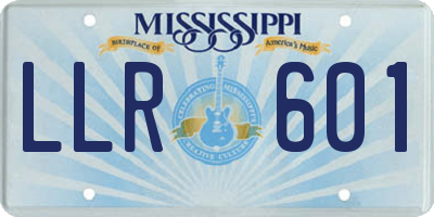 MS license plate LLR601