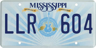 MS license plate LLR604