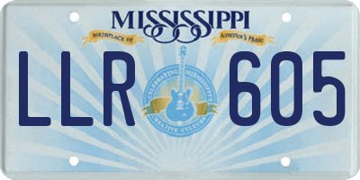 MS license plate LLR605