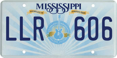MS license plate LLR606