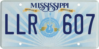 MS license plate LLR607