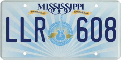 MS license plate LLR608