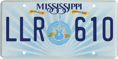 MS license plate LLR610